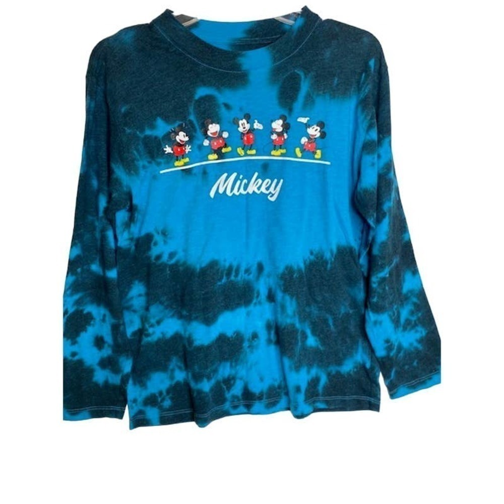 Disney Mickey Mouse Tie Dye Long Sleeve T Shirt Sz Medium (7-9)
